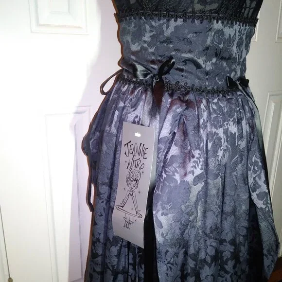 Vintage Jeannie Nitro With Tag Brocade Skirt, Pointy Witchy Goth Vampire Small - Picture 4 of 16